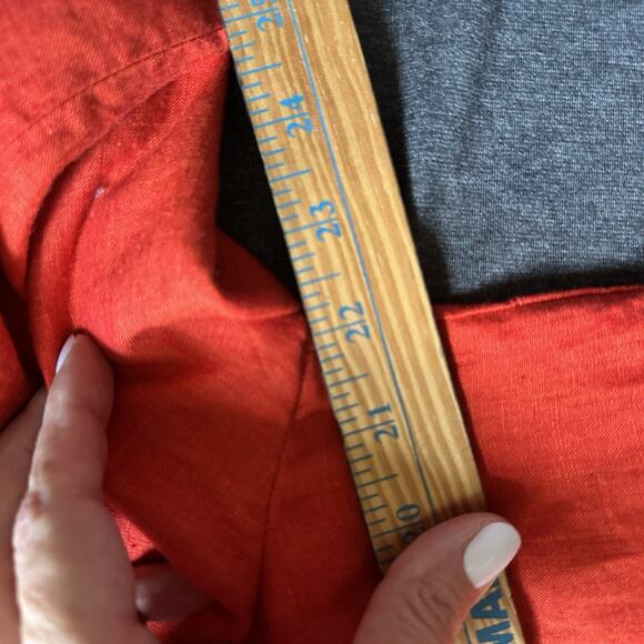 Coldwater Creek Jacket Open Front Jacket Orange Linen Blazer Size 16 New - Picture 9 of 9